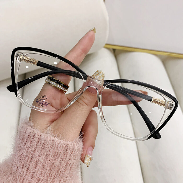 Cat Eye Slimming Glasses Frame Plain All-match Anti-blue Light Glasses - Image 5