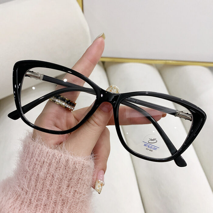 Cat Eye Slimming Glasses Frame Plain All-match Anti-blue Light Glasses - Image 6