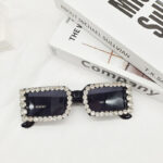 Women's Glasses Sunglasses With Diamond Small Frame Sun Vacation Beach - Image 5