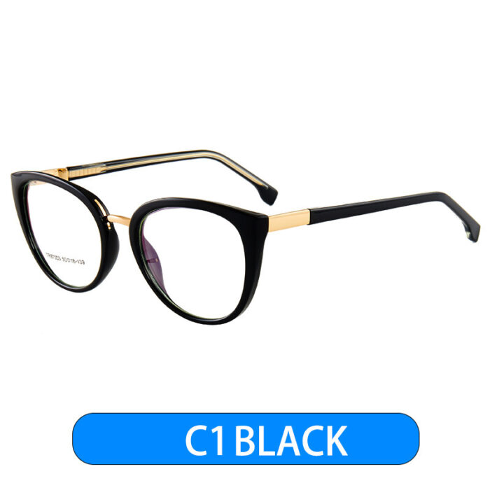 Retro Women's Cat Eye Anti-blue Light Plain Glasses Frame Optical Glasses Frame - Image 7
