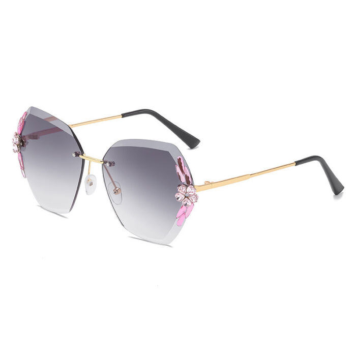 Sunglasses Female Rhinestone To Make Big Face Thin-looked UV Protection Sun Glasses - Image 6