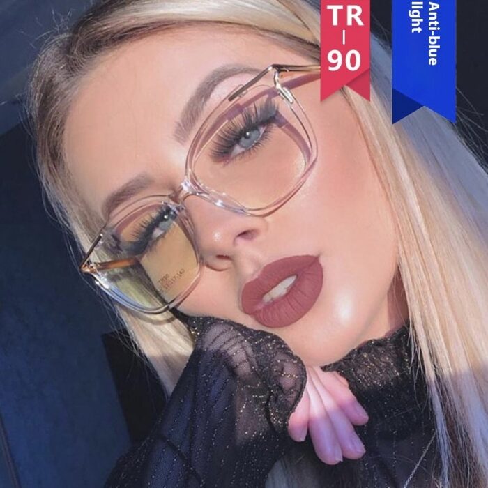 Square Cat Eye Hollow Glasses Frame - Image 7