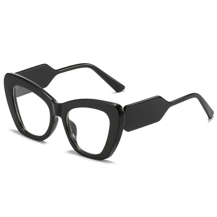 Cat Eye Sunglasses Personality Fashion Color Contrast Large Frame Glasses All-match Flat Sunglasses - Image 9