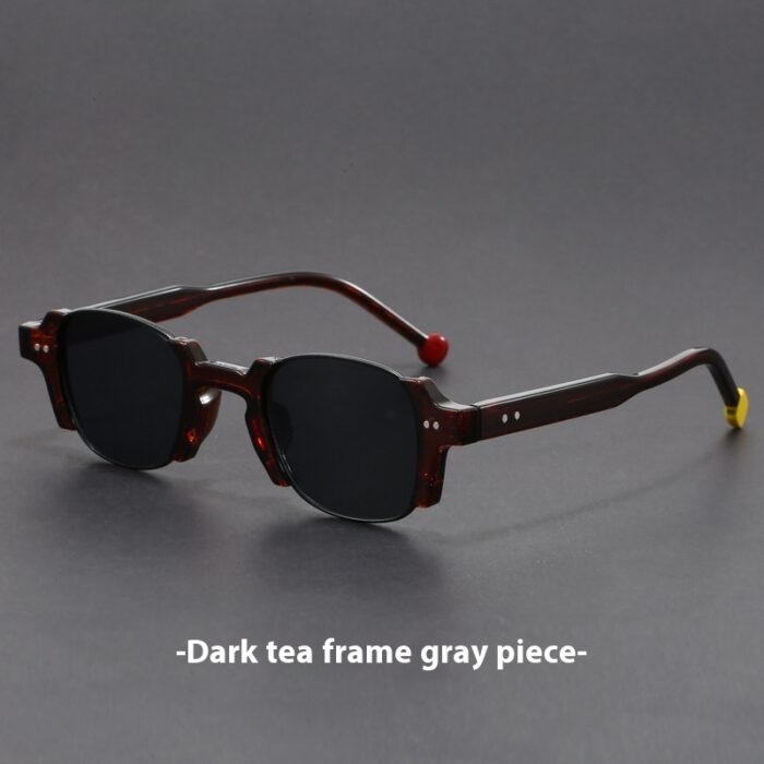 European And American Retro Pin Sun Glasses Korean Hong Kong Style Square Frame Sunglasses - Image 4