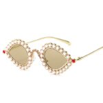 Fashion Metal Small Frame Diamond Sun Glasses - Image 8