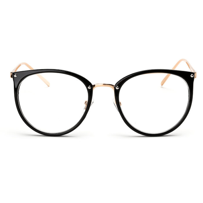 Gold wire round glasses frame female retro flat glasses eye frame frame - Image 6