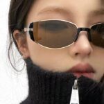 Retro Metal Oval Cats' Eye Sunglasses Female UV Sun Glasses - Image 5