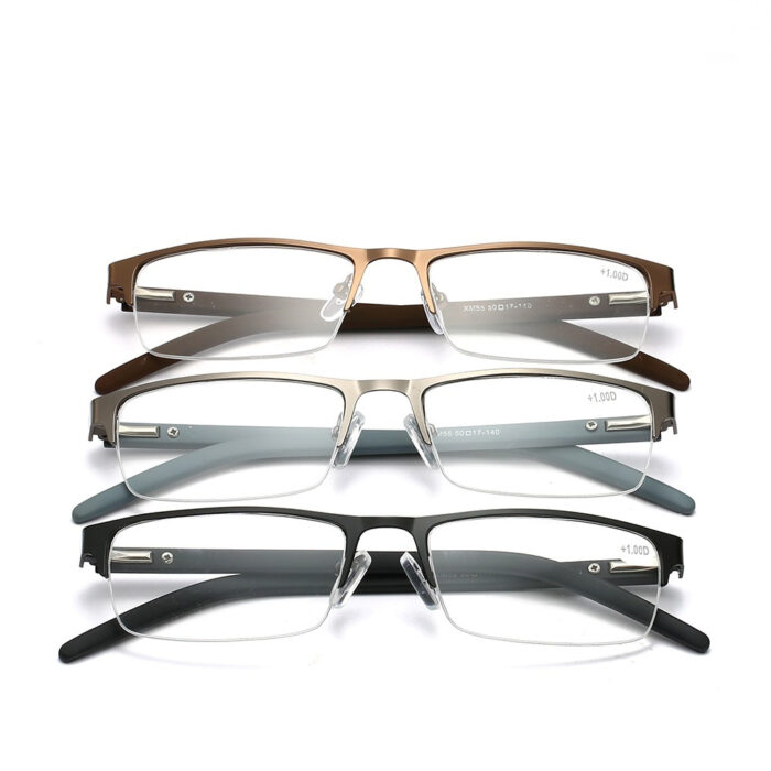 Elderly Presbyopic Glasses Square Half Frame Metal Glasses - Image 2