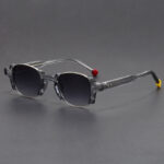 European And American Retro Pin Sun Glasses Korean Hong Kong Style Square Frame Sunglasses - Image 3