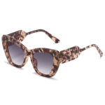 Cat Eye Sunglasses Personality Fashion Color Contrast Large Frame Glasses All-match Flat Sunglasses - Image 5