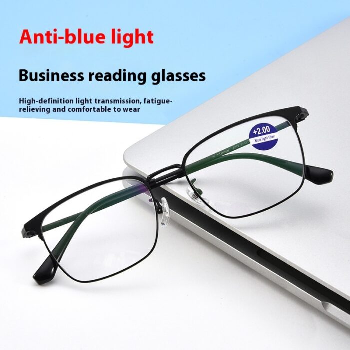 Men's HD Resin Screen Protector Anti-blue Light Reading Glasses Reading Glasses - Image 1