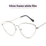 Cat's Eye Plain Glasses Retro Metal Optical Frame - Image 6