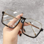 Women's Alloy Plastic Lower Semi-rimless Slimming Sun Glasses - Image 9