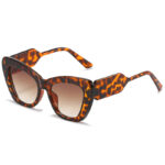 Cat Eye Sunglasses Personality Fashion Color Contrast Large Frame Glasses All-match Flat Sunglasses - Image 3