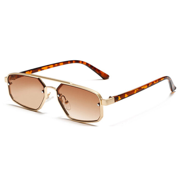 Women's Fashion Retro Small Frame Metal Sun Glasses - Image 8