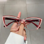 Set Up Anti Blue Light Colorful Cat Eye Flat Light Glasses Frame