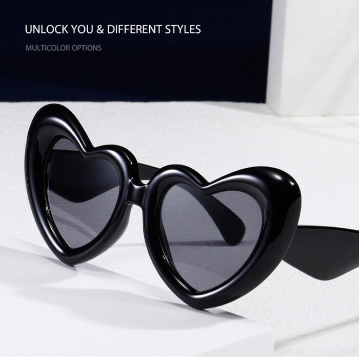 Heart Shape Sunglasses Thick Frame Love Glasses Summer - Image 9