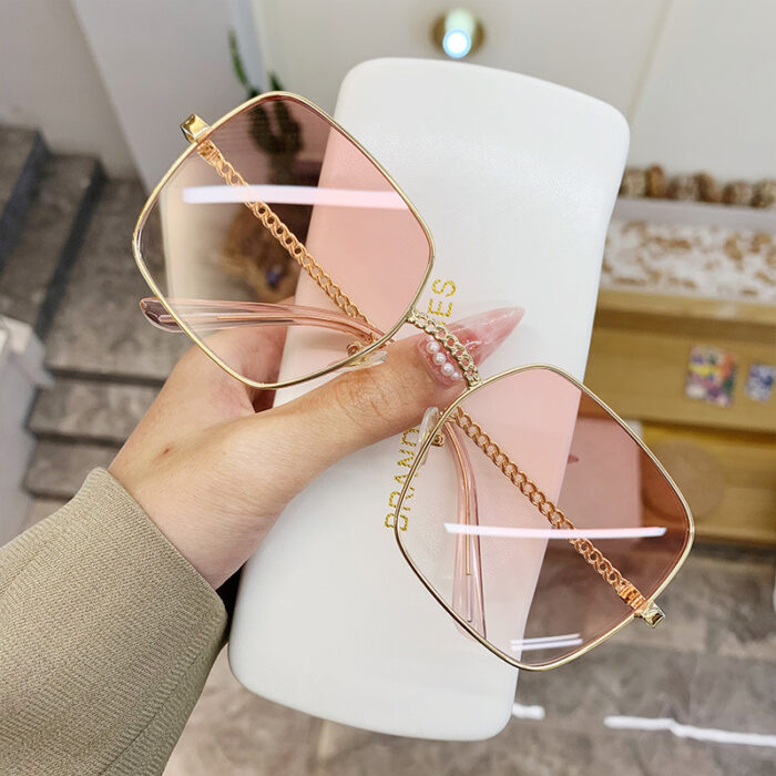 Large Frame Frame Hollow Glasses Leg Sunglasses - Image 2