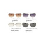 Metal Large Rim Sunglasses UV-proof Frameless Lens Sun Glasses - Image 3