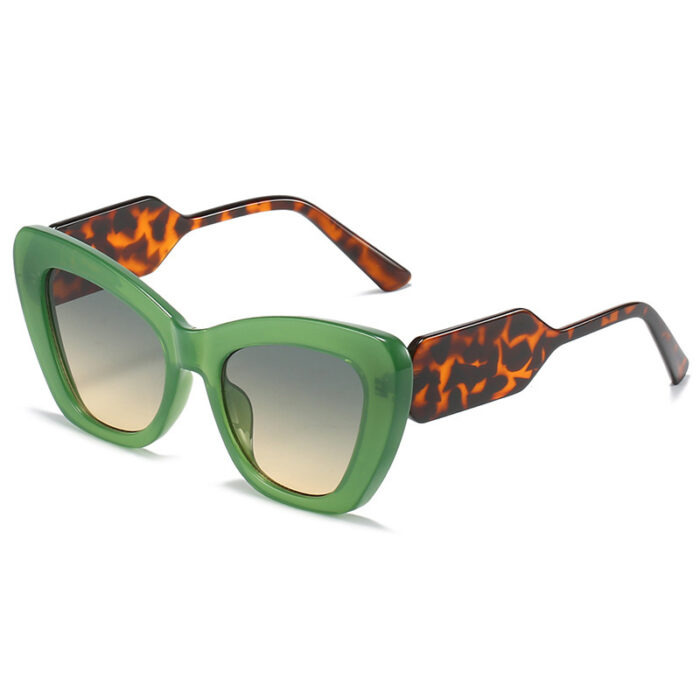 Cat Eye Sunglasses Personality Fashion Color Contrast Large Frame Glasses All-match Flat Sunglasses - Image 6