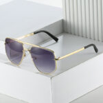 Fashion Square Metal Double Beam Sun Glasses - Image 4