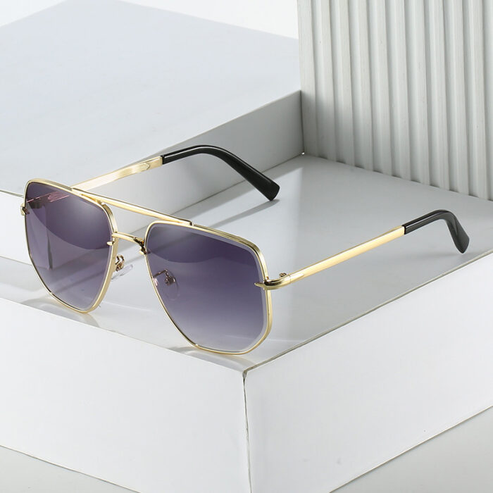 Fashion Square Metal Double Beam Sun Glasses - Image 4