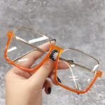 Women's Alloy Plastic Lower Semi-rimless Slimming Sun Glasses - Image 8