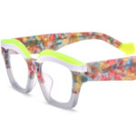 Spliced Cat Eye Board Thick Border Glasses - Image 2