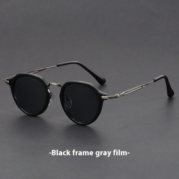 Metal Circle Frame Sunglasses UV Men And Women Sun Glasses - Image 5