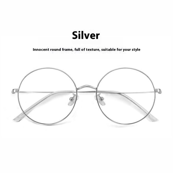 Round Frame Glasses Female Anti-blue Light Eye Protection - Image 3