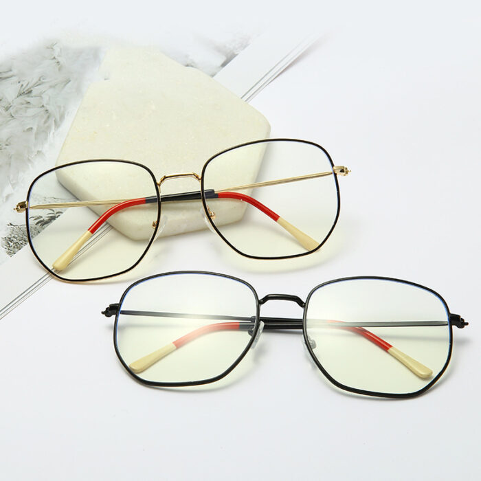 Fashion Men And Women Trend Metal Frame Polygonal Glasses - Image 1