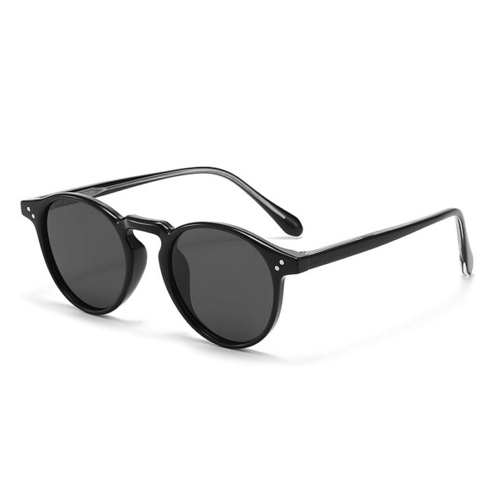 Japan And South Korea Vintage Round Frame TR Polarized Sun Glasses - Image 2