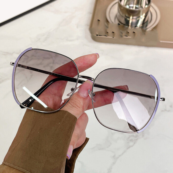 Men's And Women's Fashion UV Protection Large Face Skinny Sun Glasses - Image 4