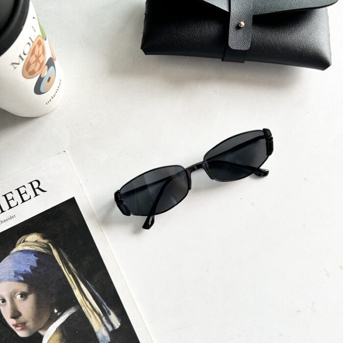 Retro Metal Oval Cats' Eye Sunglasses Female UV Sun Glasses - Image 4