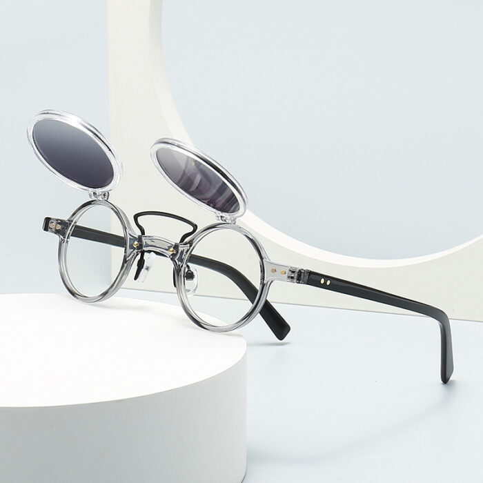 Sun Glasses Round Beige Frame - Image 1
