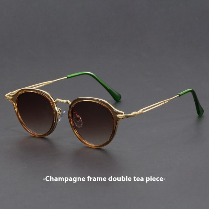 Metal Circle Frame Sunglasses UV Men And Women Sun Glasses - Image 3