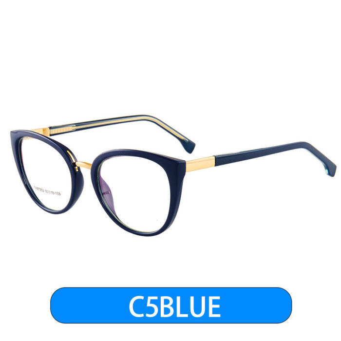 Retro Women's Cat Eye Anti-blue Light Plain Glasses Frame Optical Glasses Frame - Image 5