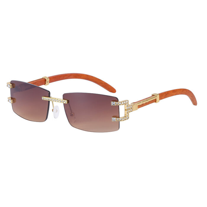 Fashion Frameless Diamond Sunglasses Men's Fashion Square-rimmed Glasses - Image 2