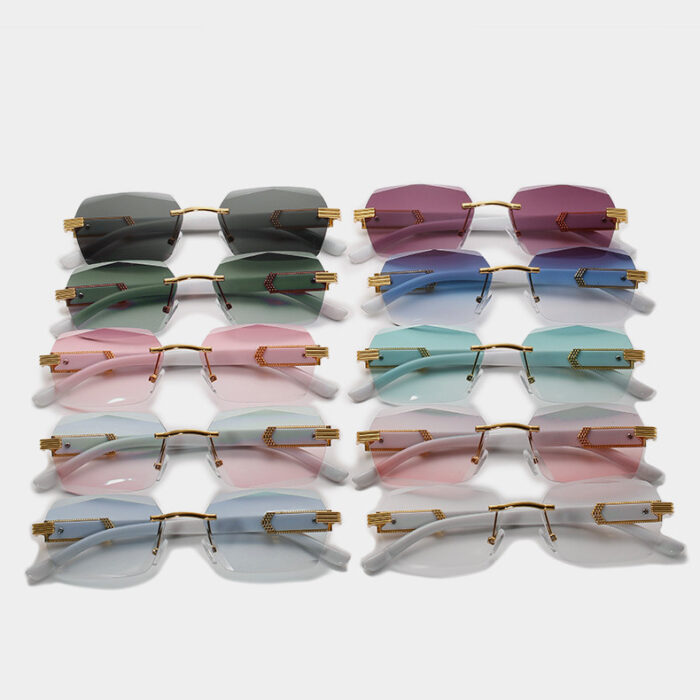 Frameless Sun Glasses Marbling Men's Sunglasses - Image 1