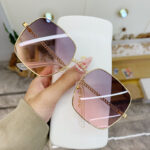 Large Frame Frame Hollow Glasses Leg Sunglasses - Image 3