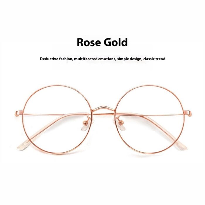 Round Frame Glasses Female Anti-blue Light Eye Protection - Image 2