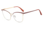 Brown and gold cat-eye eyeglass frame for women