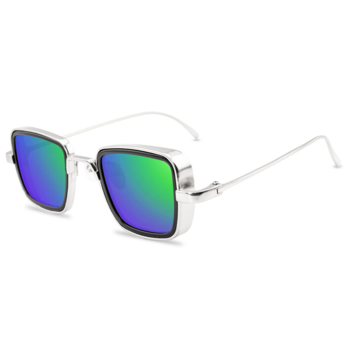 Trend Vintage Square Sun Glasses Male Mirror Cool Eyewear Unisex UV400 Steampunk - Image 9
