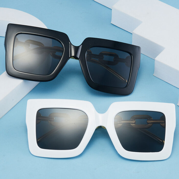Square Chain Sunglasses Sun Glasses Retro Personalized Fashion Sunglasses For Women - Image 5