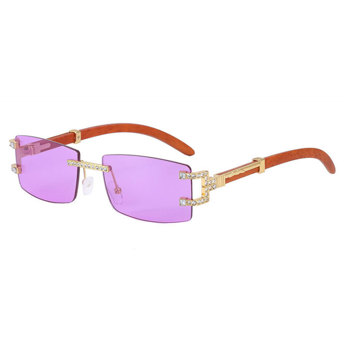 Fashion Frameless Diamond Sunglasses Men's Fashion Square-rimmed Glasses - Image 8