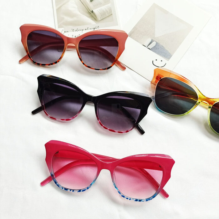 European And American Cat Eye Sun Glasses Jelly Color - Image 1