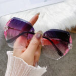Sunglasses Female Rhinestone To Make Big Face Thin-looked UV Protection Sun Glasses - Image 2
