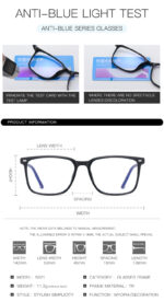 TR90 Spring Leg Square Blue Light Blocking Glasses - Image 4