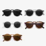 Japan And South Korea Vintage Round Frame TR Polarized Sun Glasses - Image 3