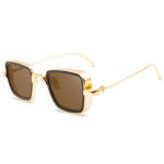 Trend Vintage Square Sun Glasses Male Mirror Cool Eyewear Unisex UV400 Steampunk - Image 3